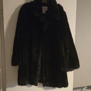 Black Teddy Faux Fur Jacket With Pockets